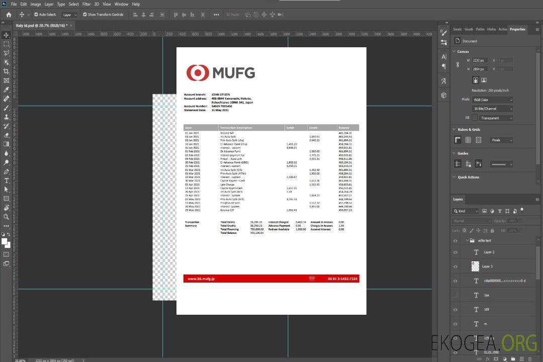 Déclaration de la Banque Mufg du Japon template Déclaration de la Banque Mufg du Japon template